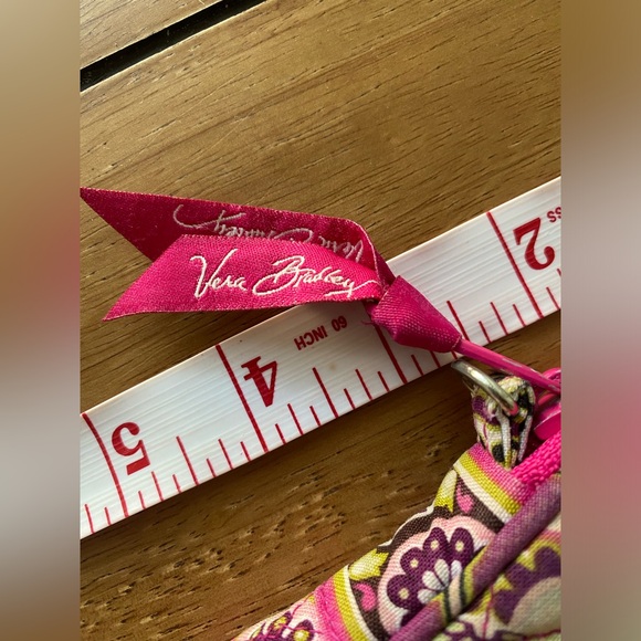 Vera Bradley Zip Wristlet Wallet Clutch Very Berry Paisley Pink Green Purple - Picture 4 of 6